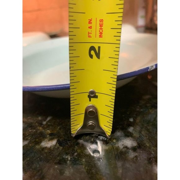 Vintage lot of 6 Bumper Harvest enamel breakfast bowls, farmhouse lot - Picture 5 of 6